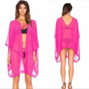 L'Agent by Agent Provocateur Rosana Khaftan Sheer Swimsuit Coverup Hot Pink NWT
